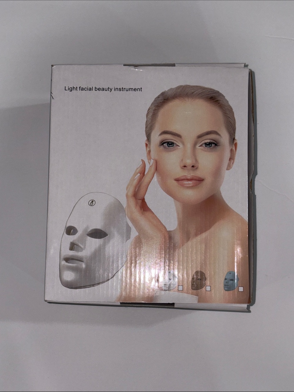 LED Light Facial Beauty Instrument Mask - White